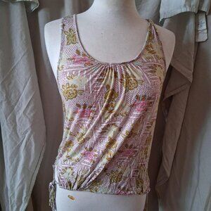 free People pink floral tank with floral back. size med